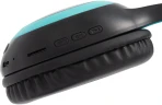 Гарнитура накладные Digma BT-15 черный/голубой беспроводные bluetooth оголовье (BT-15BLB)