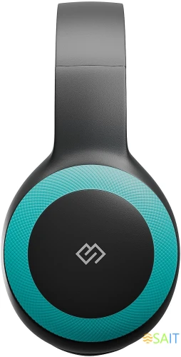 Гарнитура накладные Digma BT-15 черный/голубой беспроводные bluetooth оголовье (BT-15BLB)