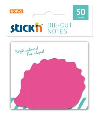 Блок самоклеящийся бумажный Stick`n 21776 50лист. малиновый 1цв.в упак. "еж"