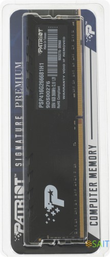 Память DDR4 16Gb 2666MHz Patriot PSP416G266681H1 Signature Premium RTL PC4-21300 CL19 DIMM 288-pin 1.2В single rank с радиатором Ret