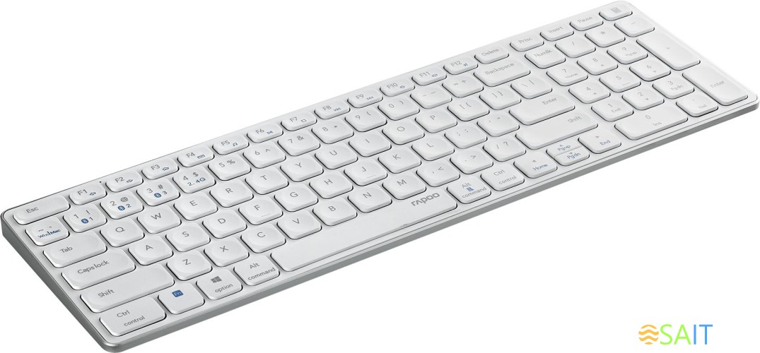 Клавиатура Rapoo E9700M белый USB беспроводная BT/Radio slim Multimedia для ноутбука (14516)