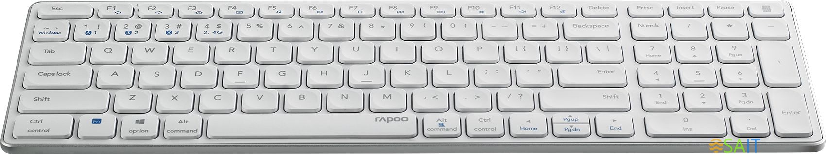 Клавиатура Rapoo E9700M белый USB беспроводная BT/Radio slim Multimedia для ноутбука (14516)