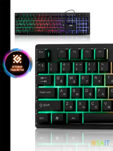 Клавиатура Defender Arx GK-196L RU черный USB for gamer LED