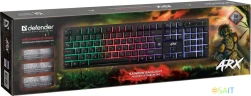 Клавиатура Defender Arx GK-196L RU черный USB for gamer LED