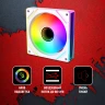 Вентилятор для корпуса Bloody BD-CF120ARGB2 LCD ARGB 120х120x25 белый 4-pin 26дБ (BD-CF120ARGB2-WH) Ret