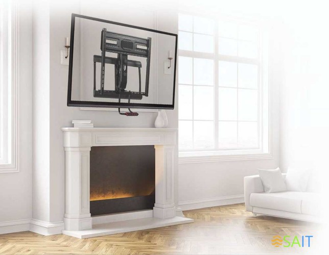 Кронштейн для телевизора Kromax ATLANTIS-99 черный 40"-65" макс.35кг настенный поворот и наклон верт.перемещ.