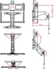 Кронштейн для телевизора Kromax ATLANTIS-99 черный 40"-65" макс.35кг настенный поворот и наклон верт.перемещ.