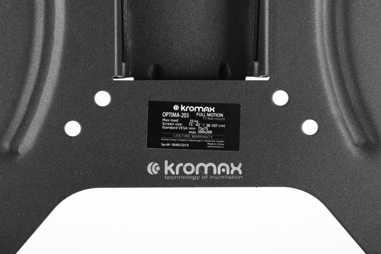 Кронштейн для телевизора Kromax OPTIMA-203 черный 15"-42" макс.25кг настенный поворот и наклон
