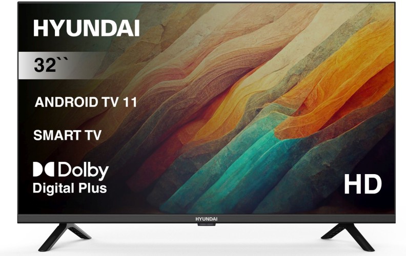 Телевизор LED Hyundai 32" H-LED32BS5002 Android TV Frameless черный HD 60Hz DVB-T2 DVB-C DVB-S DVB-S2 USB WiFi Smart TV