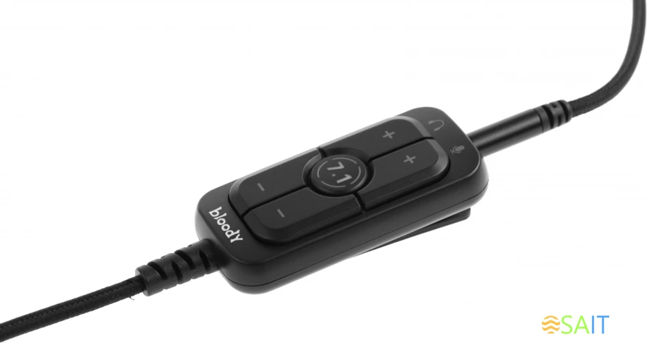 Наушники с микрофоном A4Tech Bloody M590i синий/белый 1м мониторные USB оголовье (M590I SPORTS NAVY)