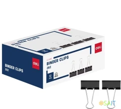 Зажимы Deli EZ62 металл 41мм черный (упак.:12шт) картонная коробка