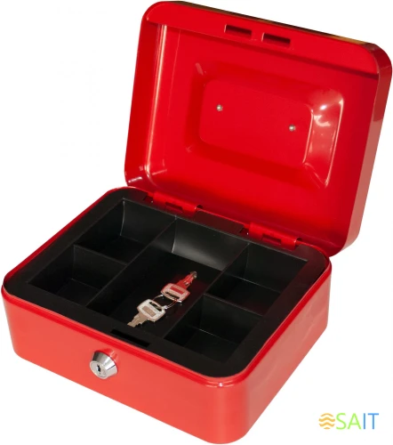 Ящик для денег Silwerhof 90x200x160 красный сталь 0.917кг