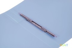 Папка метал.пруж.скоросш. Бюрократ Gems GEM07PAZURE A4 пластик 0.7мм торц.карм с бум. встав голубой топаз