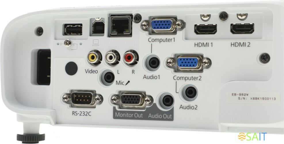 Проектор Epson EB-982W 3LCD 4200Lm (1280x800) 16000:1 ресурс лампы:6500часов 1xUSB typeA 1xUSB typeB 2xHDMI 3.1кг