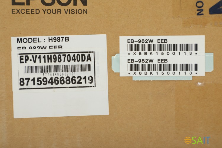 Проектор Epson EB-982W 3LCD 4200Lm (1280x800) 16000:1 ресурс лампы:6500часов 1xUSB typeA 1xUSB typeB 2xHDMI 3.1кг