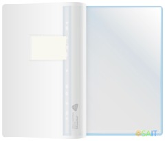 Папка-скоросшиватель Silwerhof A4 прозрач.верх.лист 30 вкладышей боков.перф. полипропилен голубой