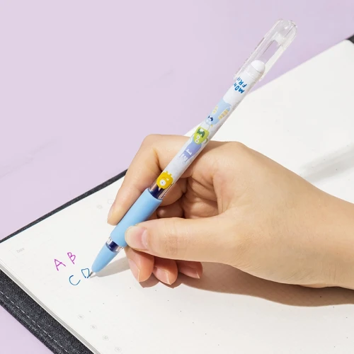 Ручка гелев. Deli EG101-BL прозрачный d=0.5мм син. черн. карт.уп. игловидный пиш. наконечник резин. манжета