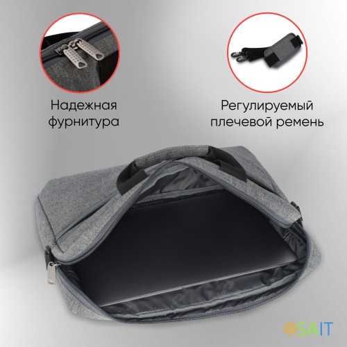 Сумка для ноутбука 14.5" PC Pet PCP14A2GY серый/черный полиэстер