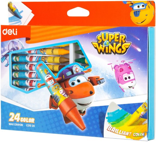 Восковые мелки Deli EC21020 Super Wings 24цв. картон.кор./европод.