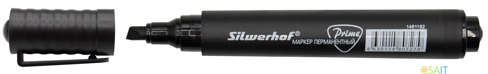 Маркер перманентный Silwerhof Prime скошенный пиш. наконечник 2-5мм черный картон