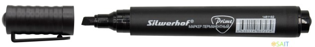 Маркер перманентный Silwerhof Prime скошенный пиш. наконечник 2-5мм черный картон
