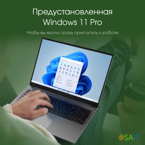 Ноутбук Digma Pro Pactos Core i5 1235U 16Gb SSD512Gb Intel Iris Xe graphics 14" IPS WUXGA (1920x1200) Windows 11 Pro dk.grey WiFi BT Cam 4780mAh (DN14P5-ADXW02)