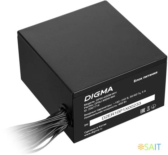 Блок питания Digma ATX 450W DPSU-450W-WH 80+ white (20+4pin) APFC 120mm fan 6xSATA RTL