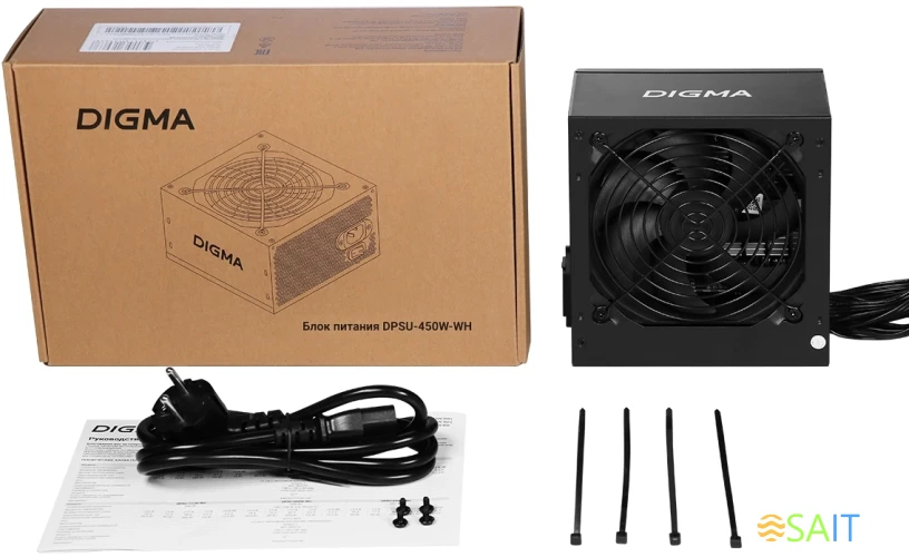 Блок питания Digma ATX 450W DPSU-450W-WH 80+ white (20+4pin) APFC 120mm fan 6xSATA RTL