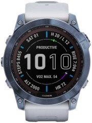 Смарт-часы Garmin Fenix 7X 1.4" корп.синий рем.белый (010-02541-15)