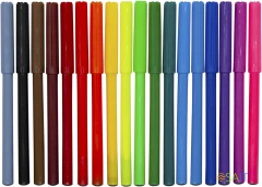 Фломастеры Silwerhof Веселые друзья 7.2мм 125мм круг. Вентилируемый 18цв. пакет с европодвесом