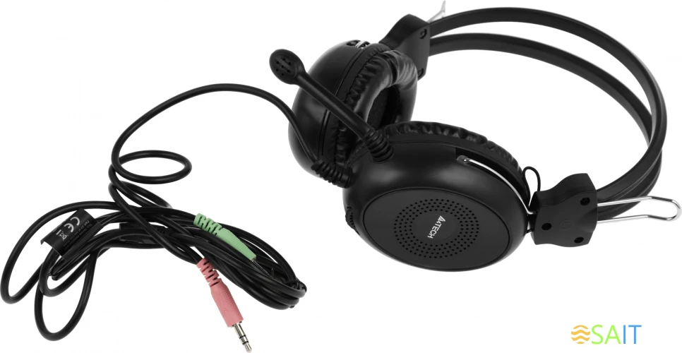 Наушники с микрофоном A4Tech HS-30 черный 2м мониторные оголовье