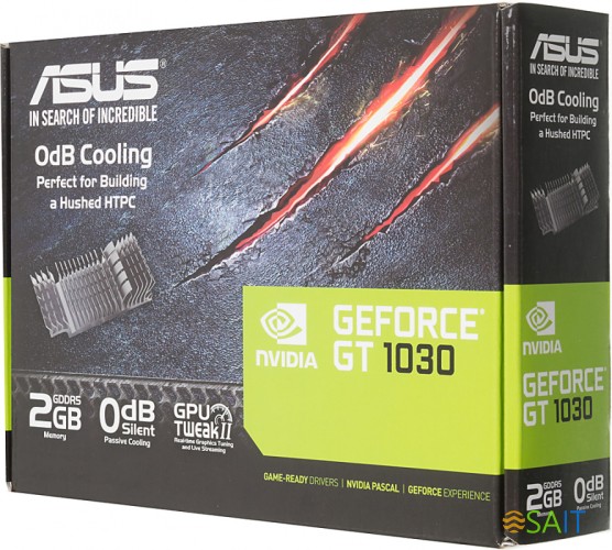 Видеокарта Asus PCI-E 3.0 GT1030-SL-2G-BRK NVIDIA GeForce GT 1030 2Gb 64bit GDDR5 1228/6008 DVIx1 HDMIx1 HDCP Ret low profile