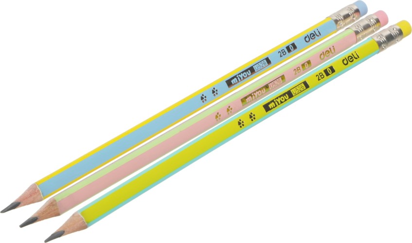 Карандаш ч/г Deli EU52606-1 miYou 2B трехгран. липа туба пл. (1шт) ластик