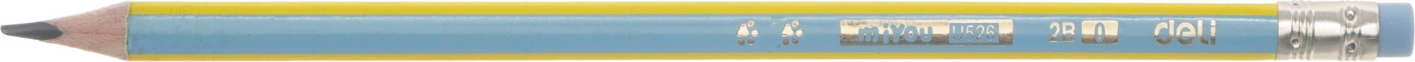 Карандаш ч/г Deli EU52606-1 miYou 2B трехгран. липа туба пл. (1шт) ластик