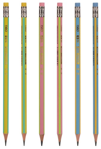 Карандаш ч/г Deli EU52606-1 miYou 2B трехгран. липа туба пл. (1шт) ластик