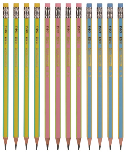 Карандаш ч/г Deli EU52606-1 miYou 2B трехгран. липа туба пл. (1шт) ластик