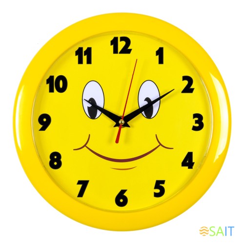 Часы настенные аналоговые Бюрократ WALLC-R81P D23см желтый (WALLC-R81P23/YELLOW)