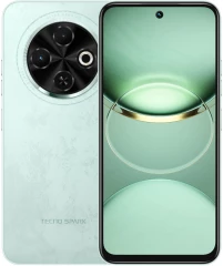 Смартфон Tecno Spark 30C 128Gb 4Gb зеленый моноблок 3G 4G 2Sim 6.67" 720x1600 Android 14 48Mpix 802.11 a/b/g/n/ac NFC GPS GSM900/1800 TouchSc Protect VidConf FM microSD max1024Gb