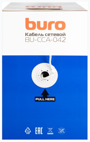 Кабель сетевой Buro BU-CCA-050-FTP-OUTDOOR FTP 4 пары solid 0.5мм CCA 305м черный outdoor (упак.:1шт)