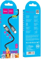 Кабель Hoco X86 iP Spear PD X86 IP USB Type-C (m)-Lightning (m) 1м черный коробка