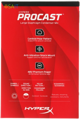 Микрофон проводной HyperX ProCast Microphone 3м черный