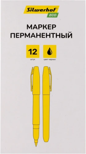 Маркер перманентный Silwerhof Eco пулевидный пиш. наконечник 1мм черный