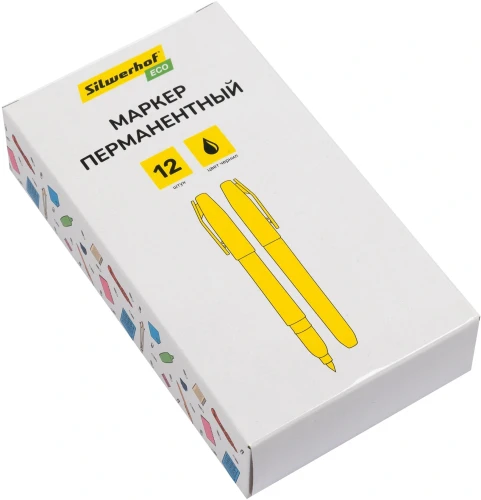 Маркер перманентный Silwerhof Eco пулевидный пиш. наконечник 1мм черный