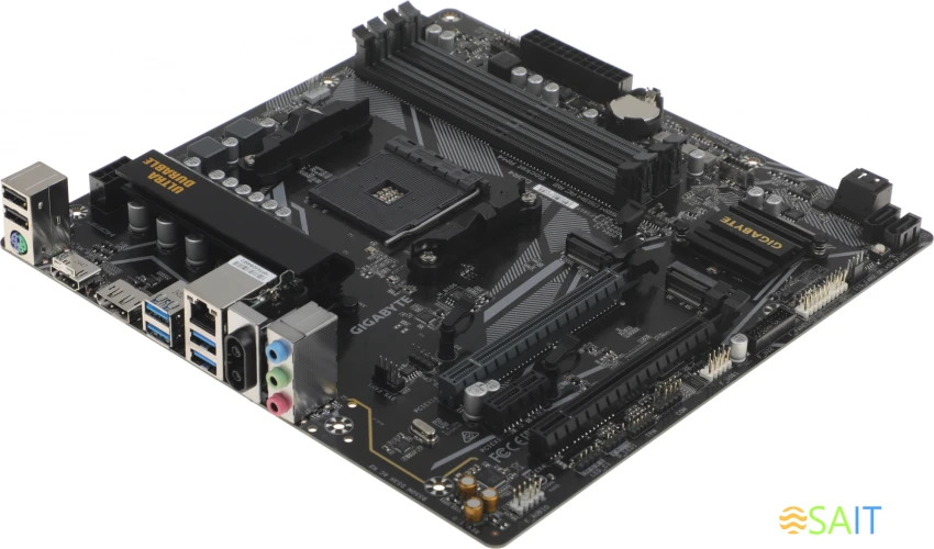 Материнская плата Gigabyte B550M DS3H AC R2 Soc-AM4 AMD B550 4xDDR4 mATX AC`97 8ch(7.1) GbLAN RAID+HDMI+DP