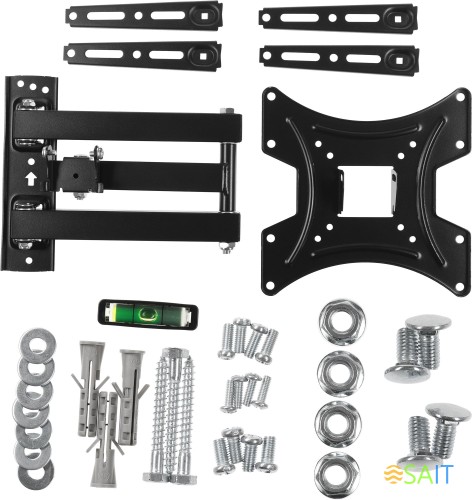 Кронштейн для телевизора Hyundai GL-N3 черный 20"-65" макс.25кг настенный поворотно-выдвижной и наклонный