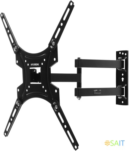 Кронштейн для телевизора Hyundai GL-N3 черный 20"-65" макс.25кг настенный поворотно-выдвижной и наклонный