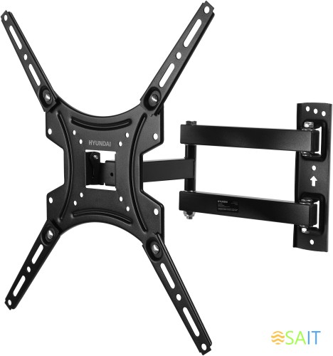 Кронштейн для телевизора Hyundai GL-N3 черный 20"-65" макс.25кг настенный поворотно-выдвижной и наклонный