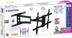 Кронштейн для телевизора Kromax DIX-20 черный 22"-65" макс.45кг настенный поворотно-выдвижной и наклонный