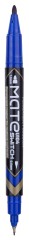 Маркер перманентный Deli EU10430 Mate двойной пиш. наконечник 0.5-1мм синий