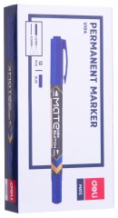 Маркер перманентный Deli EU10430 Mate двойной пиш. наконечник 0.5-1мм синий
